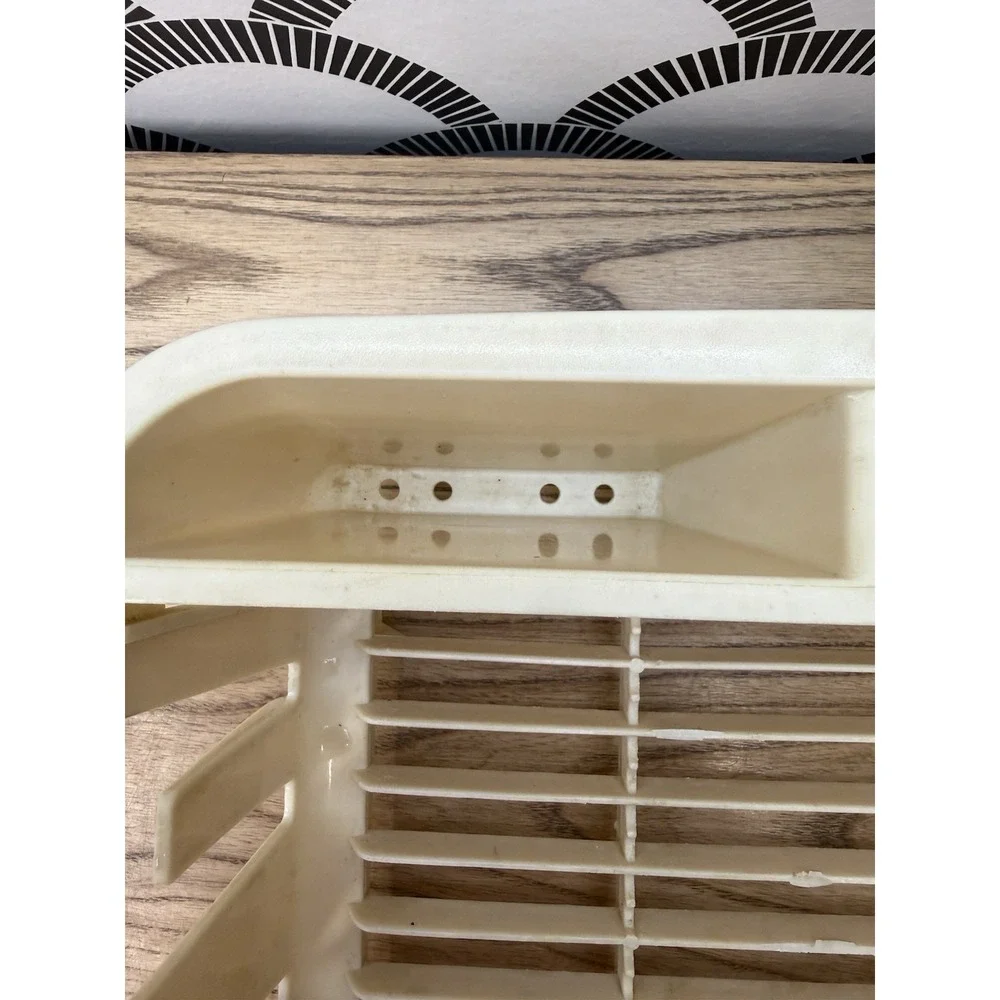 Vintage Rubbermaid Twin Sink Dish Drainer Drying Rack No. 6049 Cream Ivory
